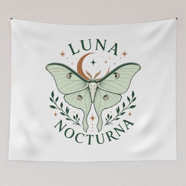 Item preview, Luna Nocturna Moth Celestial Moon Night Insect designed and sold by AntiqueImages.