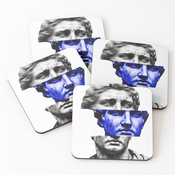 Item preview, Electric Blue Fractured Marble Bust | Cyberpunk Classical Sculpture Tee designed and sold by TheLostSaint.