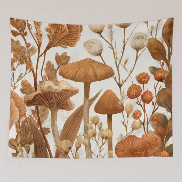 Item preview, Vintage Botanical Mushroom and Earthy Flora Watercolor Illustration designed and sold by ThaCriações.