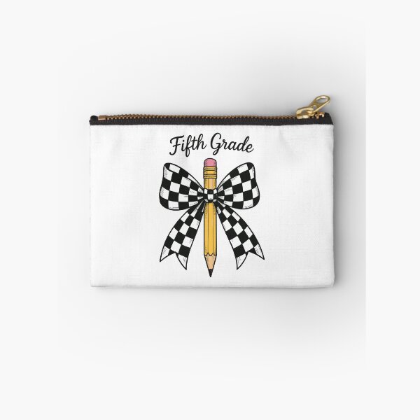 Item preview, Fifth Grade Coquette Checkered Bow Pencil designed and sold by MysticMirth.