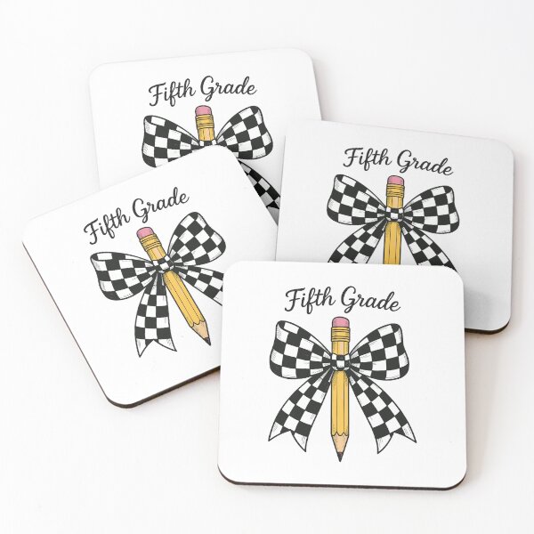 Item preview, Fifth Grade Coquette Checkered Bow Pencil designed and sold by MysticMirth.