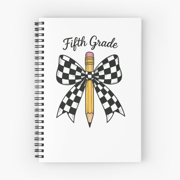 Item preview, Fifth Grade Coquette Checkered Bow Pencil designed and sold by MysticMirth.