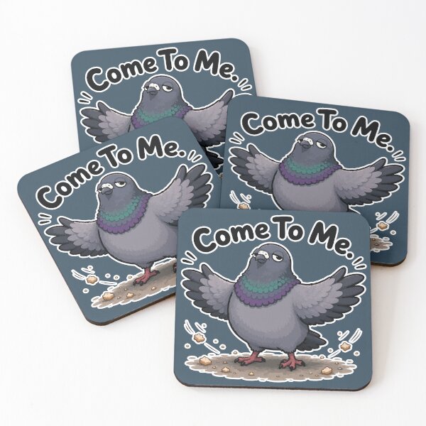Item preview, Come To Me Funny Pigeon Summoning Bread Cartoon Sticker designed and sold by SimplePoDesign.