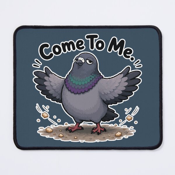 Item preview, Come To Me Funny Pigeon Summoning Bread Cartoon Sticker designed and sold by SimplePoDesign.