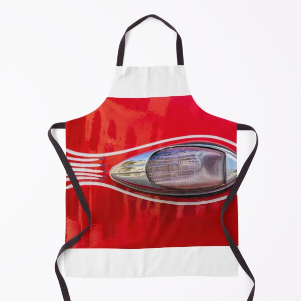 Item preview, Vintage Red Car Close-Up Showing Chrome Side Marker, Pinstripe Detail and Glossy Custom Paint designed and sold by Nmallia.