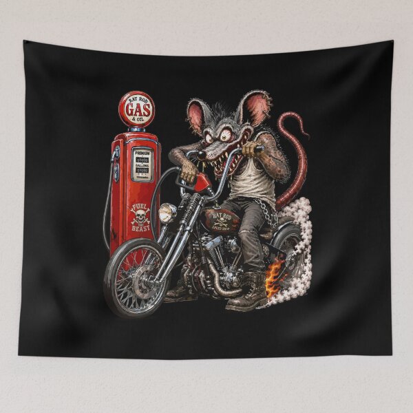 Item preview, Monster Rat Biker Gas Station Chopper Art designed and sold by hobrath.