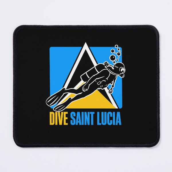 Item preview, Saint Lucia Shark Dive Flag Caribbean Scuba Diver designed and sold by scicilysimonee.