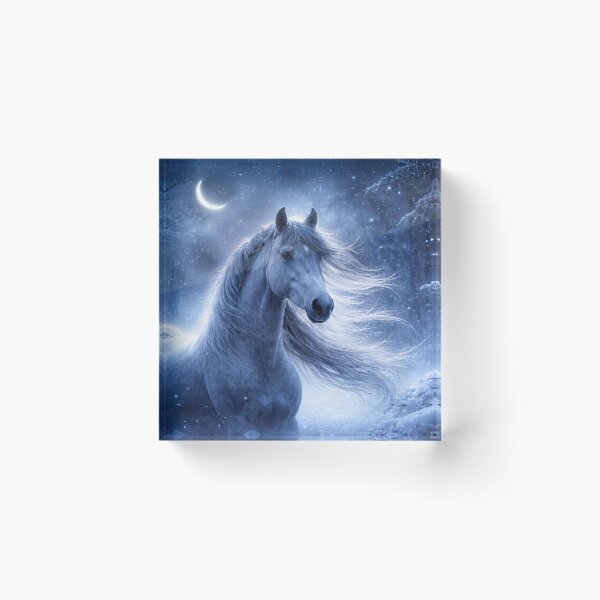 Item preview, Majestic Horse in Snowy Forest Winter Solstice Yule designed and sold by Stephanie Laird.