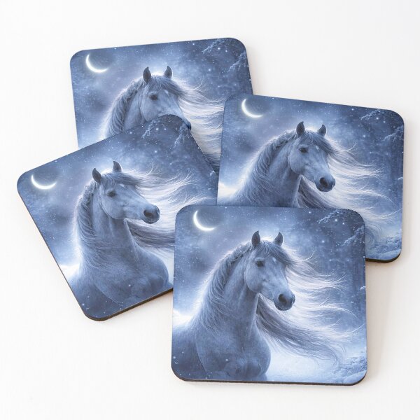 Item preview, Majestic Horse in Snowy Forest Winter Solstice Yule designed and sold by Stephanie Laird.