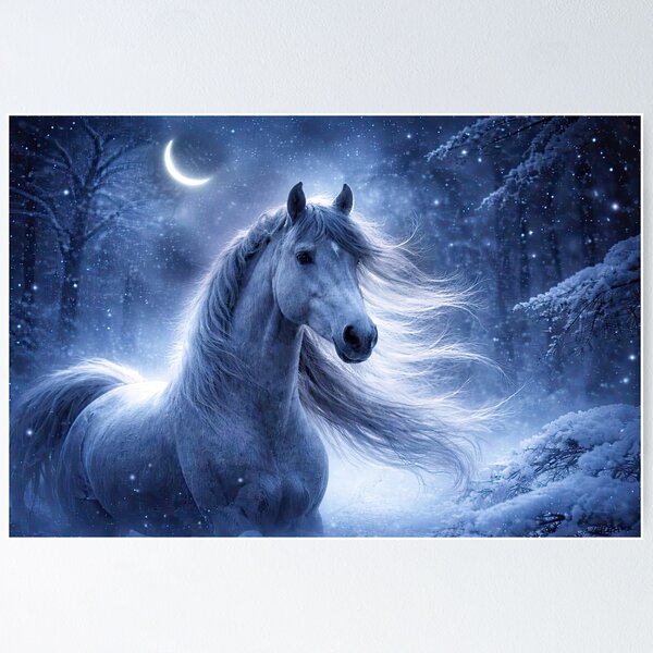 Item preview, Majestic Horse in Snowy Forest Winter Solstice Yule designed and sold by Stephanie Laird.