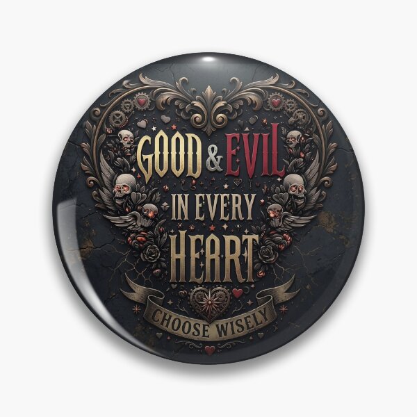 Item preview, Good Evil Heart Skulls Gears designed and sold by Voodoo Store Paranormal Collections.