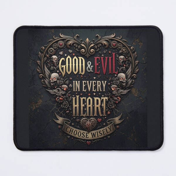 Item preview, Good Evil Heart Skulls Gears designed and sold by Voodoo Store Paranormal Collections.