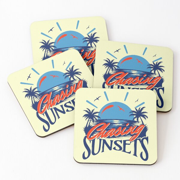 Item preview, Chasing Sunsets Traditional Blue Orange Retro Family Cruise Design designed and sold by illeN-Art-World.