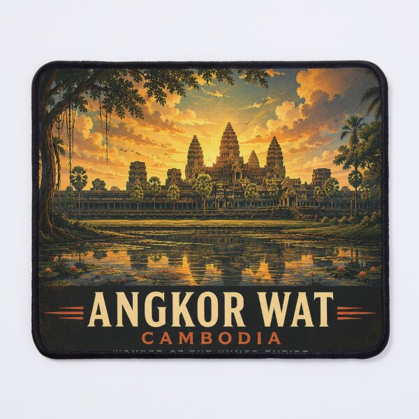 Item preview, Angkor Wat Heritage Travel Poster | Cambodia's Temple Masterpiece | Cambodia Wall Art designed and sold by GnuArt.
