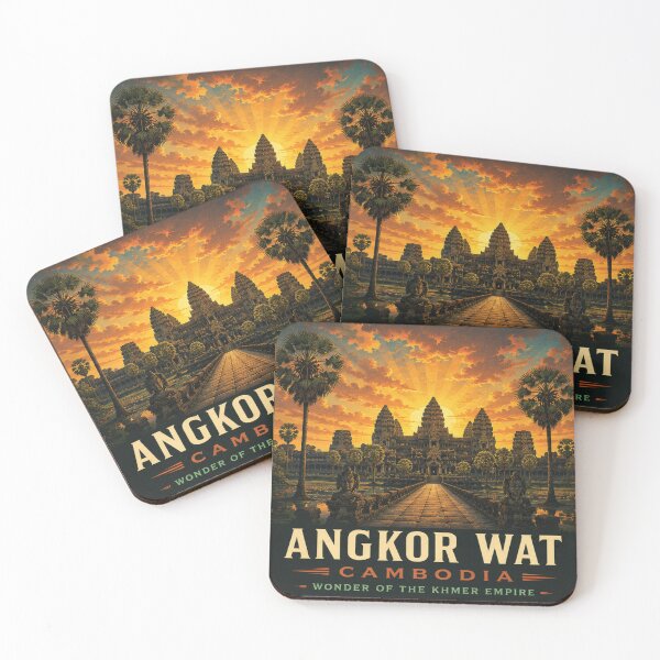 Item preview, Angkor Wat Heritage Travel Poster | Cambodia's Temple Masterpiece | Cambodia Wall Art designed and sold by GnuArt.