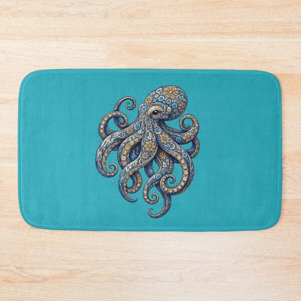 Item preview, Floral Octopus Ocean Illustration designed and sold by Zaru Art Studio.