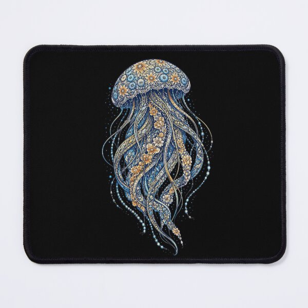 Item preview, Floral Jellyfish Ocean Illustration designed and sold by Zaru Zentangle Studio.