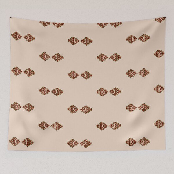 Item preview, Art Deco Geometric Diamond Lattice Pattern Soft Apricot designed and sold by Macramellennias.