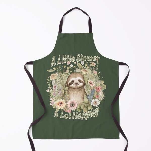 Item preview, A Little Slower A Lot Happier Cute Sloth Cottagecore Nature Lover Design designed and sold by Sachie's Studio.