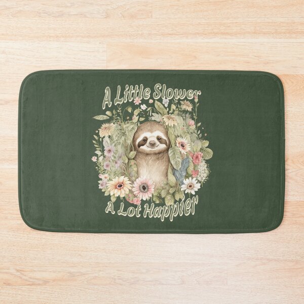 Item preview, A Little Slower A Lot Happier Cute Sloth Cottagecore Nature Lover Design designed and sold by Sachie's Studio.