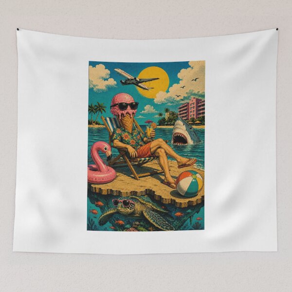 Item preview, Summer at the beach - ice cream man designed and sold by AcornAndPebble.