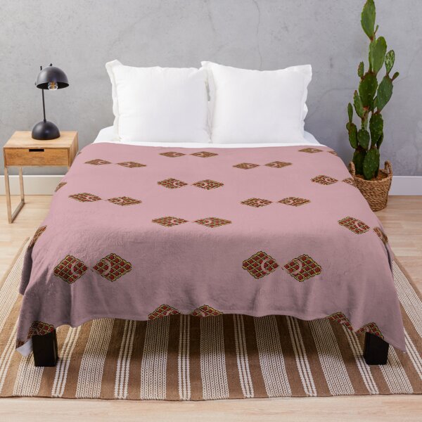Item preview, Art Deco Geometric Diamond Lattice Pattern Dusty Rose designed and sold by Macramellennias.
