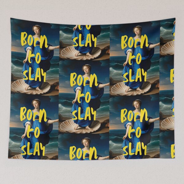 Item preview, Vintage Classical Nautical Woman Artwork ft. Empowering Quote: "Born to Slay" designed and sold by SpringTeaDesigns.