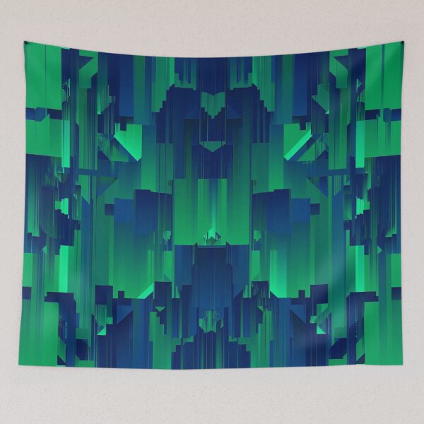 Item preview, Green and Blue Geometric Glitch designed and sold by shelteredinside.