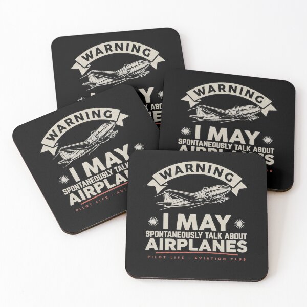 Item preview, Warning I May Spontaneously Talk About Airplanes Vintage Pilot Life Aviation designed and sold by MizoX7.