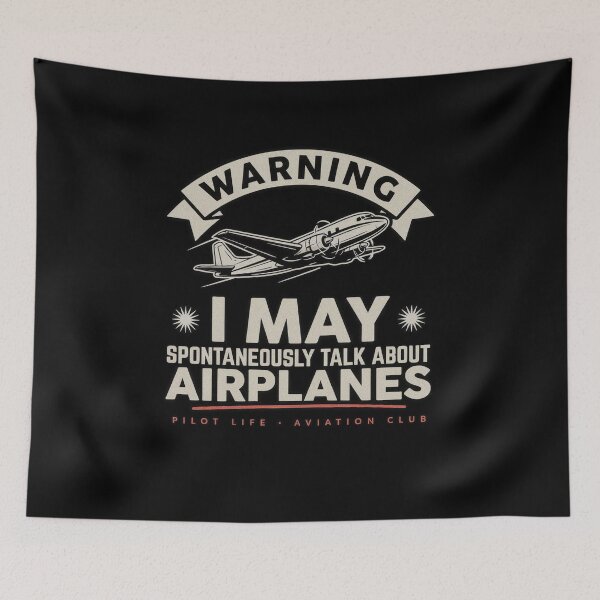 Item preview, Warning I May Spontaneously Talk About Airplanes Vintage Pilot Life Aviation designed and sold by MizoX7.