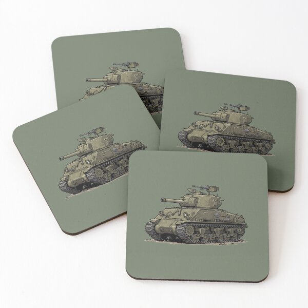 Item preview, Sherman tank – cartoon illustration designed and sold by IDGY_de.