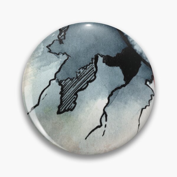 Item preview, Abstract Panta Rhei Watercolor - Modern Indigo Coral Ink Art designed and sold by WaterColorCats1.