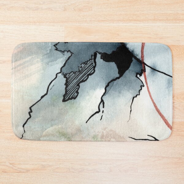 Item preview, Abstract Panta Rhei Watercolor - Modern Indigo Coral Ink Art designed and sold by WaterColorCats1.