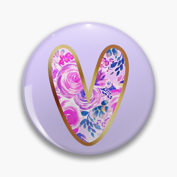 Item preview, V alphabet letter Floral Lettering  designed and sold by elenabdesigns.