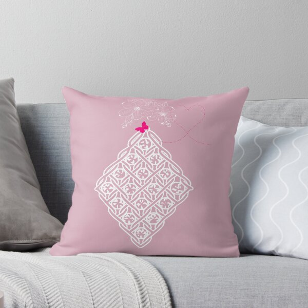 Item preview, Geometric Lace Diamond  Dusty Rose with Flowers and Butterfly designed and sold by Macramellennias.
