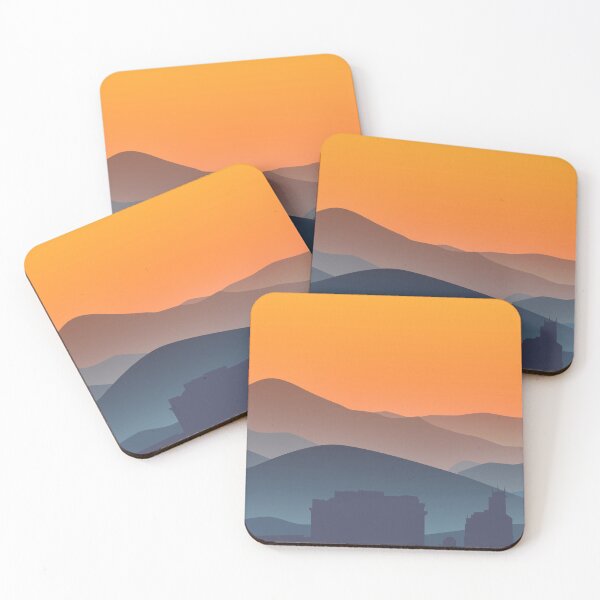 Item preview, Asheville City Skyline and WNC Mountains at Sunset designed and sold by hatsharpener.