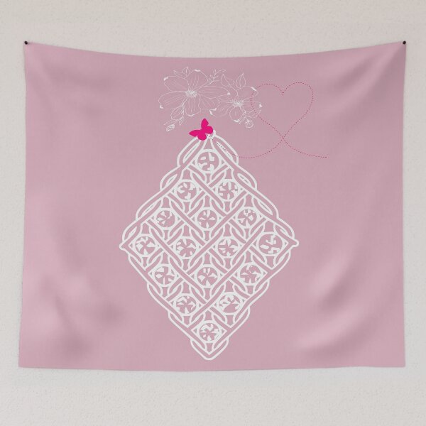 Item preview, Geometric Lace Diamond  Dusty Rose with Flowers and Butterfly designed and sold by Macramellennias.