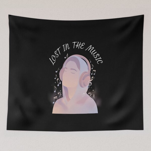 Item preview, Lost In The Music – Dreamy Headphones Girl Music Design designed and sold by Midnight Veil Designs.