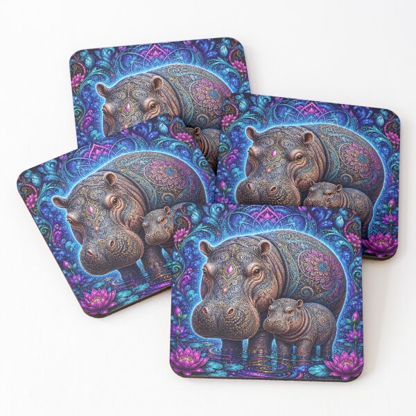 Item preview, Lab Visions 132: Hippopotamus and Calf designed and sold by The Psychedelic Anarchist.