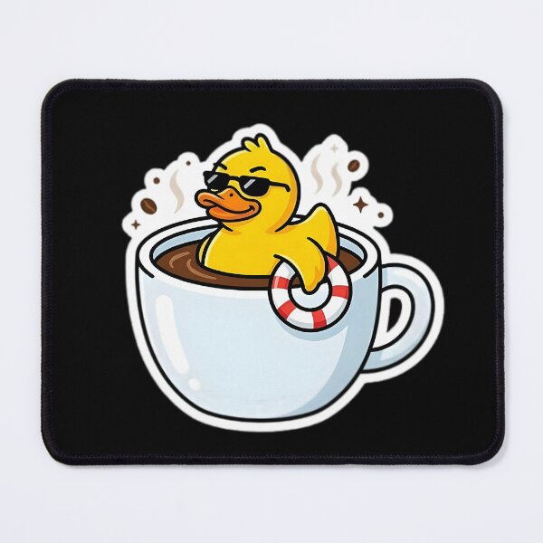Item preview, Coffee Duck - Confident Duck in Mug with Lifebuoy Sticker designed and sold by WowDezign.
