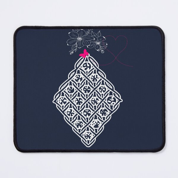 Item preview, Geometric Lace Diamond Navy Blue with Flowers and Butterfly designed and sold by Macramellennias.
