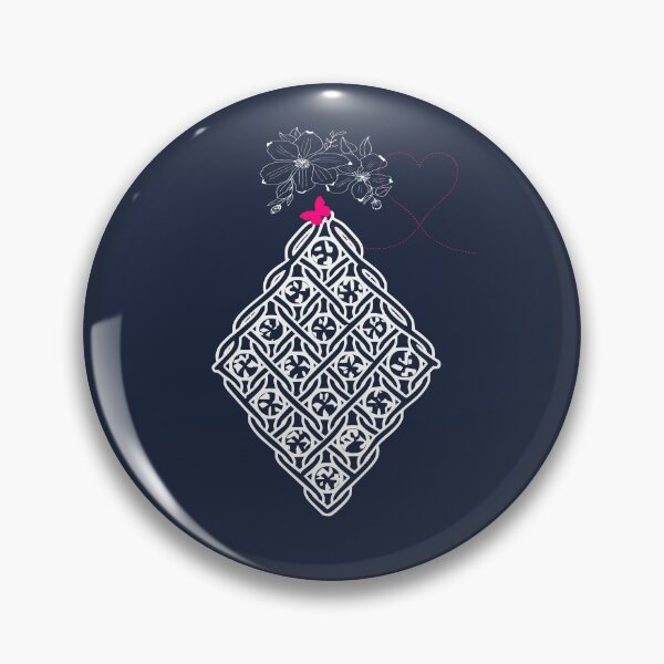 Item preview,  Geometric Lace Diamond Navy Blue with Flowers and Butterfly designed and sold by Macramellennias.