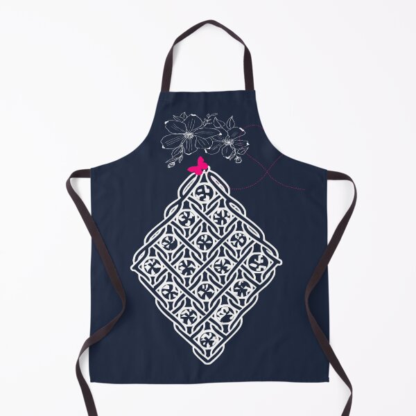 Item preview, Geometric Lace Diamond Navy Blue with Flowers and Butterfly designed and sold by Macramellennias.