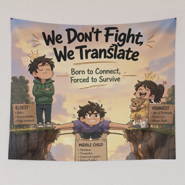 Item preview, We Don't Fight We Translate - Middle Child Family Mediator designed and sold by irfanshikh.