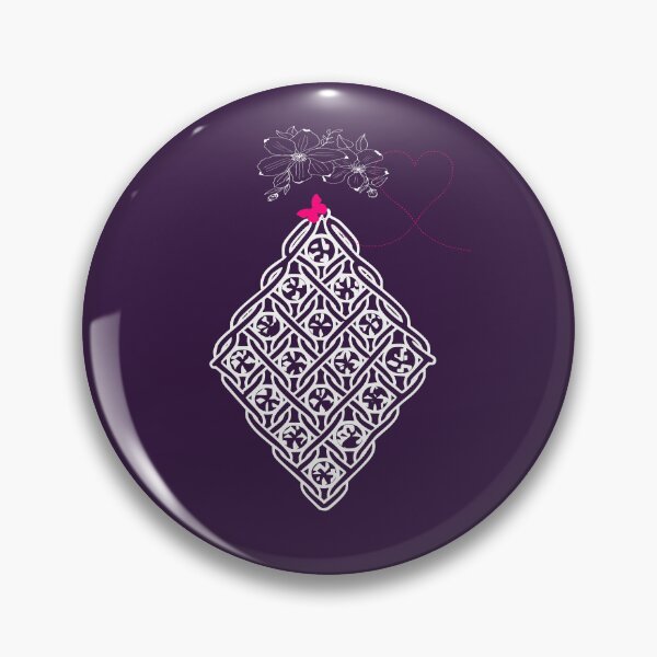 Item preview, Geometric Lace Diamond Deep Plum with Flowers and Butterfly designed and sold by Macramellennias.