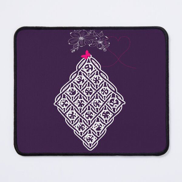 Item preview, Geometric Lace Diamond Deep Plum with Flowers and Butterfly designed and sold by Macramellennias.