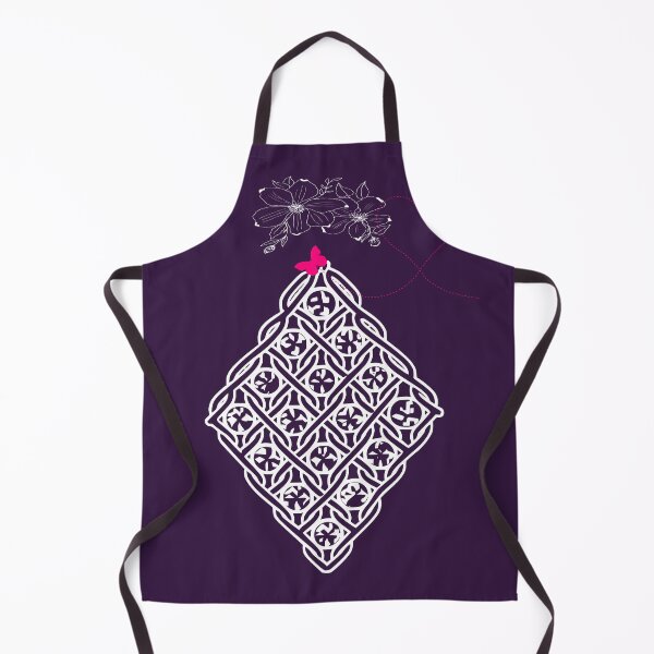 Item preview, Geometric Lace Diamond Deep Plum with Flowers and Butterfly designed and sold by Macramellennias.