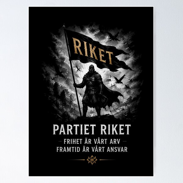 Item preview, Riket, man med flagga designed and sold by PartietRiket.