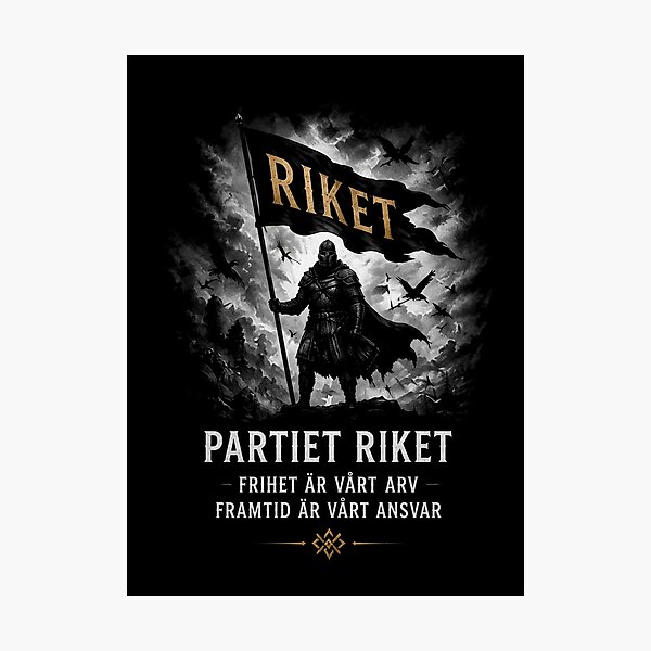 Item preview, Riket, man med flagga designed and sold by PartietRiket.