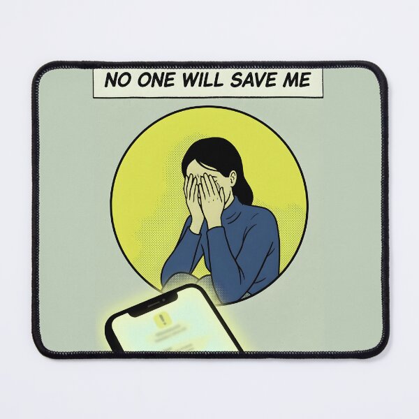 Item preview, No One Will Save Me Glowing Phone Comic Poster designed and sold by DuckOddity.